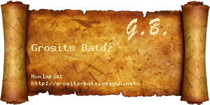 Grosits Bató névjegykártya